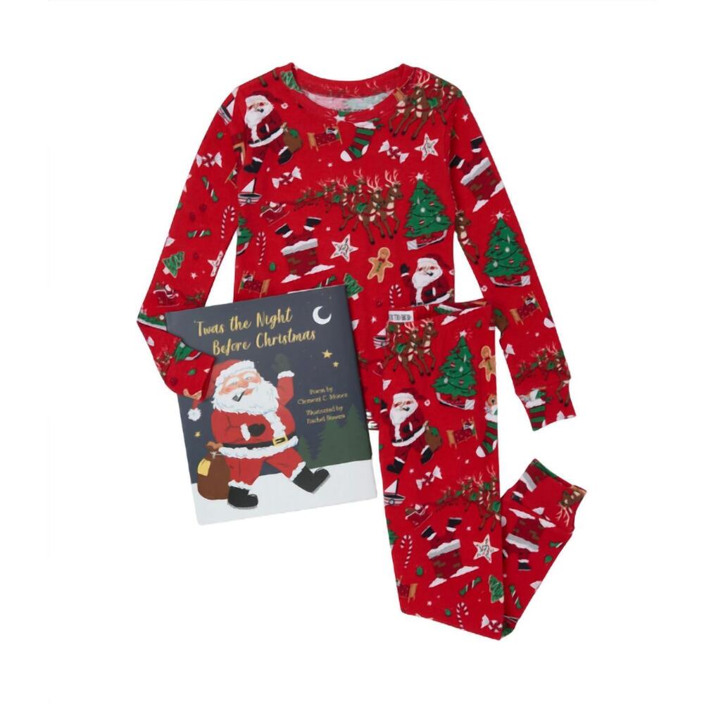 NEW BOOKS TO BED kid's twas the night before christmas organic pajama and book s